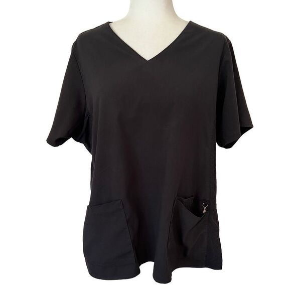 Vera Bradley Black Scrub Top. Size XL. Great Condition!! - Picture 1 of 10